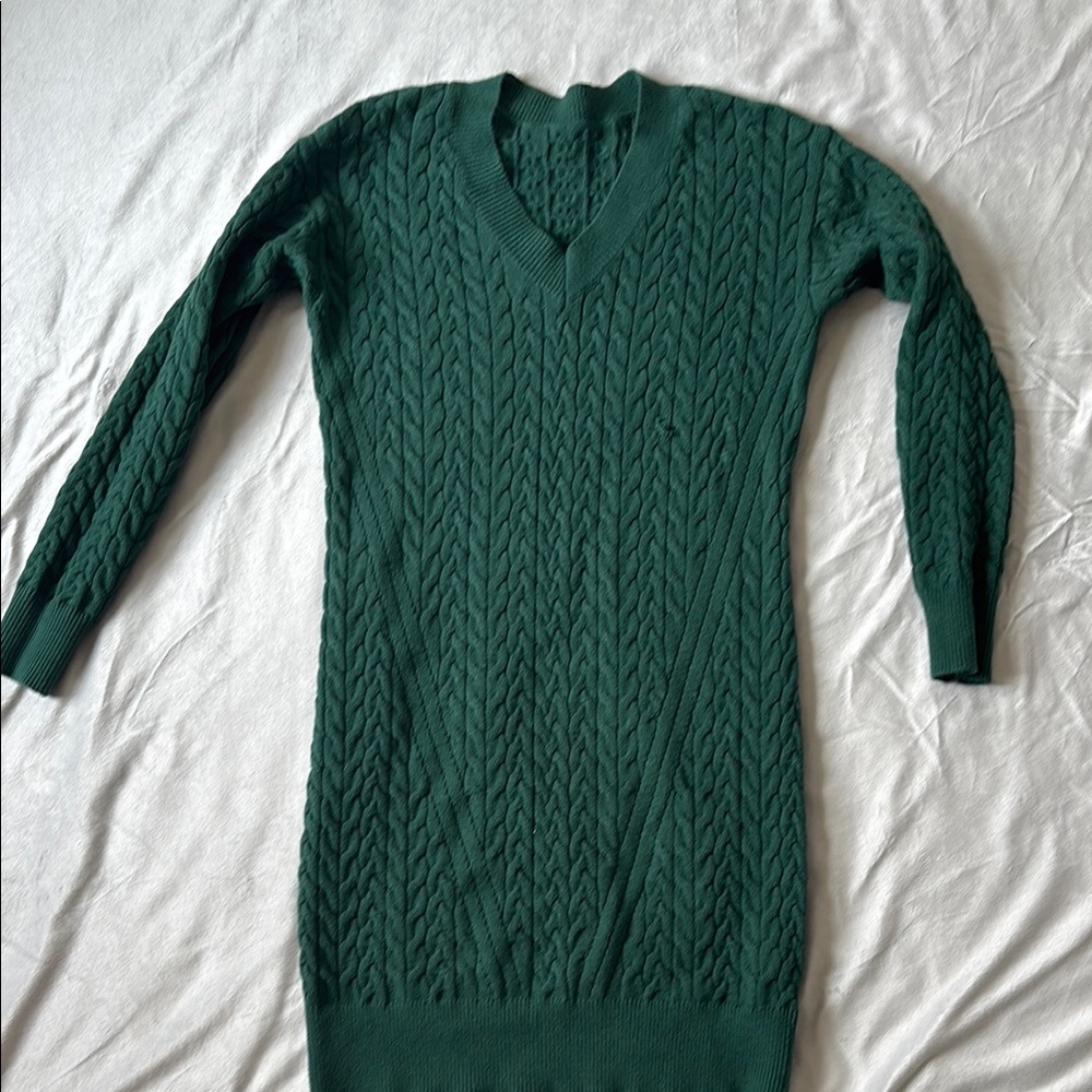 Green Cable Knit Sweater